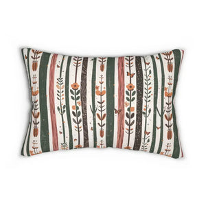 Nature Lumbar Pillow - Plants and Flowers Design - Dipaliz - 20’’ × 14’’ - Pillows