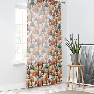 Autumn Trees Window Curtain - Cozy Home Decor - Dipaliz - Sheer / White / 50’’ × 84’’ - Curtains