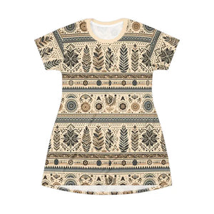 Stylish Trees Pattern T-shirt Dress - Nature Inspired Fashion - Dipaliz - Dresses