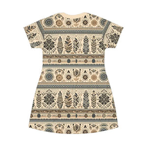 Stylish Trees Pattern T-shirt Dress - Nature Inspired Fashion - Dipaliz - Dresses