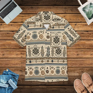 Tropical Trees Unisex Hawaiian Button-down Shirt - Dipaliz - s / Black Stitching - Shirts