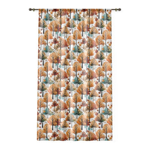 Chic Autumn Trees Window Curtain - Fall Home Decor - Dipaliz - Curtains