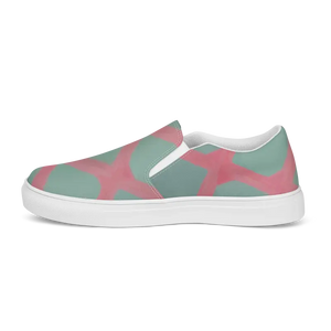 Canvas Shoes Women’s Slip Green Triangles Style - Dipaliz - Sneakers