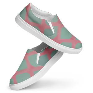 Canvas Shoes Women’s Slip Green Triangles Style - Dipaliz - Sneakers