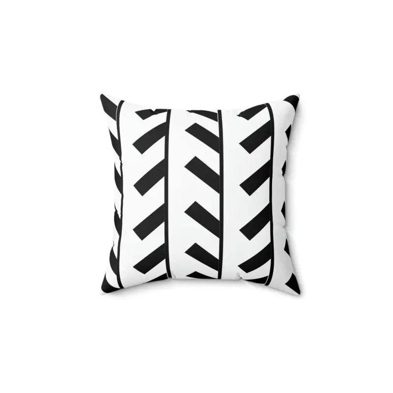 Trendy Spun Polyester Pillow with Black Abstract Pattern - 14’’ × Home Decor