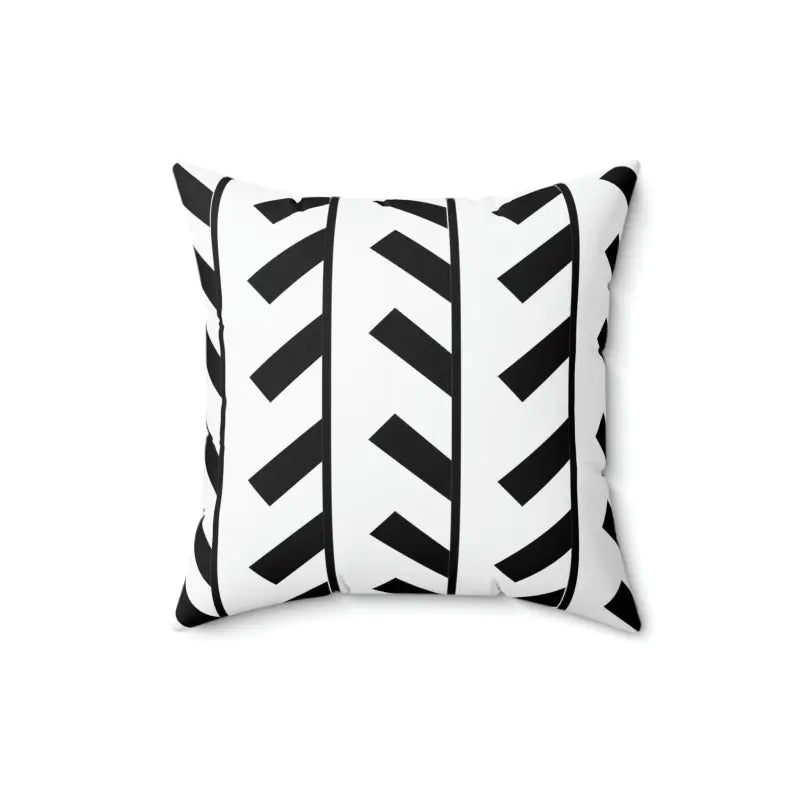 Trendy Spun Polyester Pillow with Black Abstract Pattern - 16’’ × Home Decor