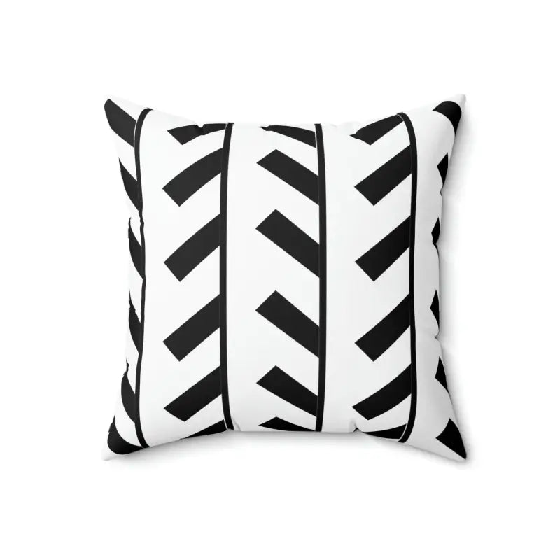 Trendy Spun Polyester Pillow with Black Abstract Pattern - 18’’ × Home Decor