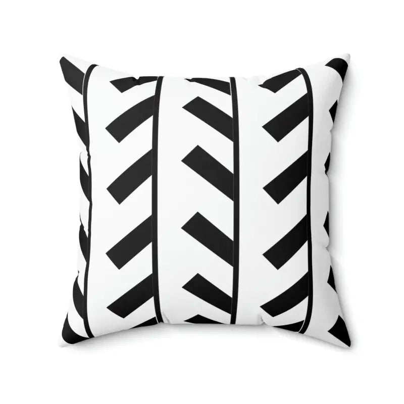 Trendy Spun Polyester Pillow with Black Abstract Pattern - 20’’ × Home Decor