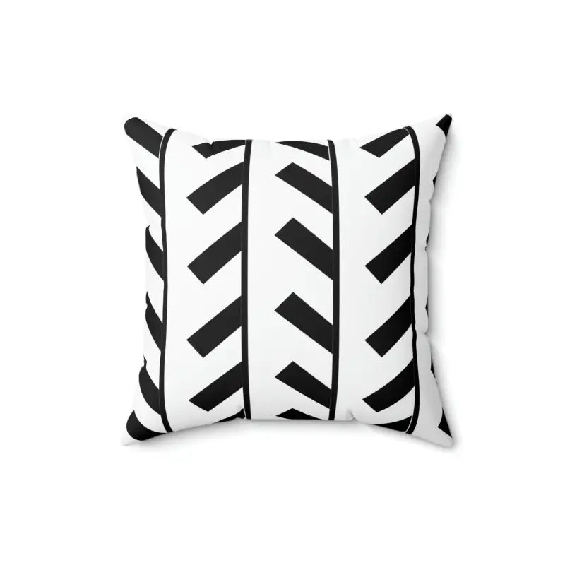 Trendy Spun Polyester Pillow with Black Abstract Pattern - Home Decor