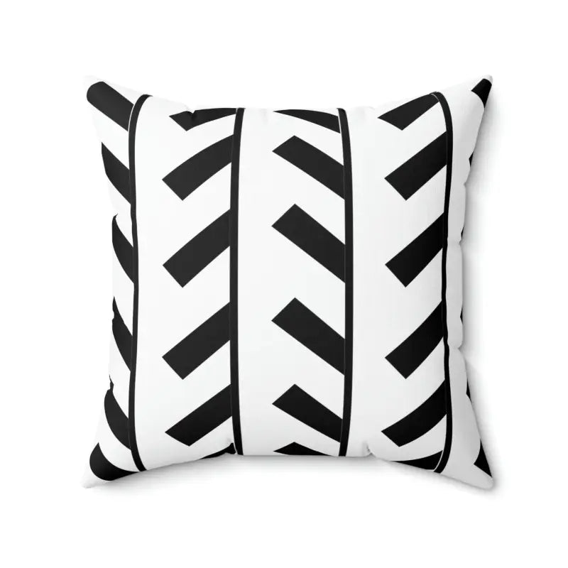 Trendy Spun Polyester Pillow with Black Abstract Pattern - Home Decor