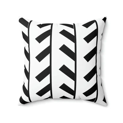 Trendy Spun Polyester Pillow with Black Abstract Pattern - Home Decor