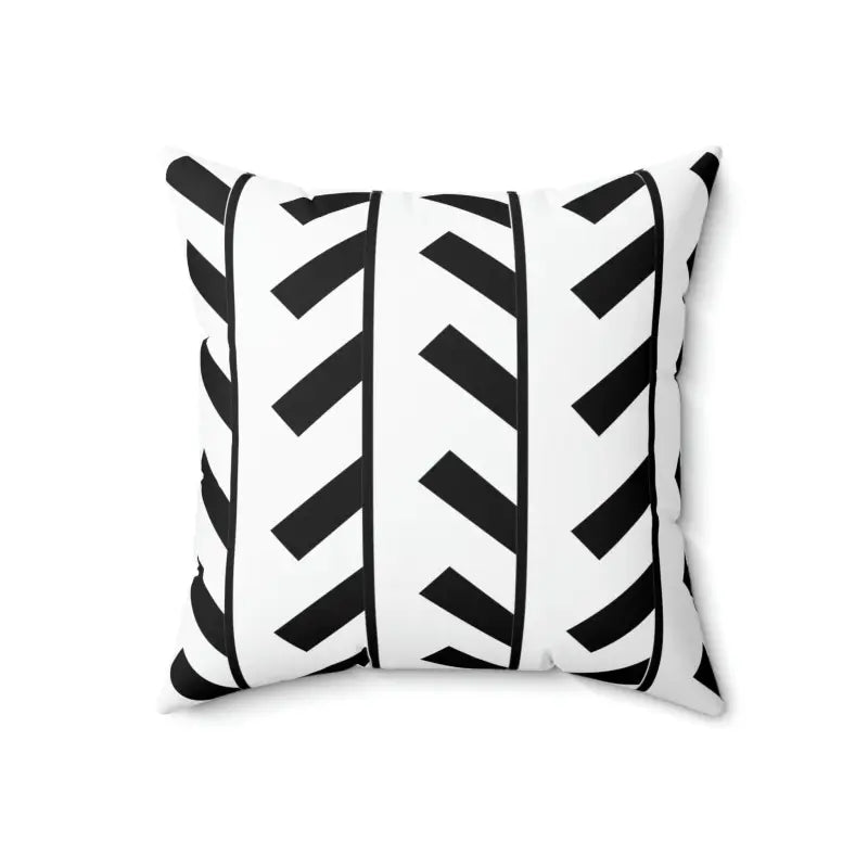 Trendy Spun Polyester Pillow with Black Abstract Pattern - Home Decor