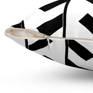 Black Abstract Pattern Spun Polyester Square Pillow - Dipaliz - Throw Pillows