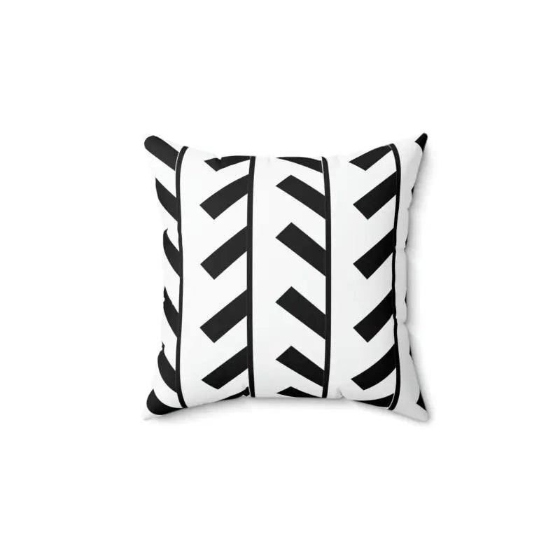 Trendy Spun Polyester Pillow with Black Abstract Pattern - Home Decor