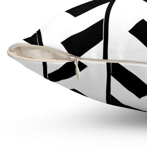 Black Abstract Pattern Spun Polyester Square Pillow - Dipaliz - Throw Pillows