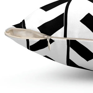 Black Abstract Pattern Spun Polyester Square Pillow - Dipaliz - Throw Pillows