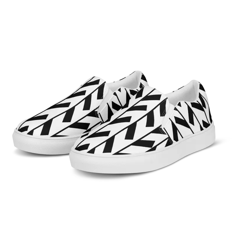 Elevate your Look with Trendy Black Pattern Men’s Canvas Shoes