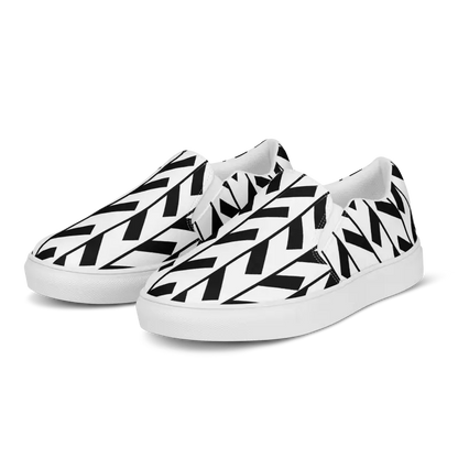 Elevate your Look with Trendy Black Pattern Men’s Canvas Shoes