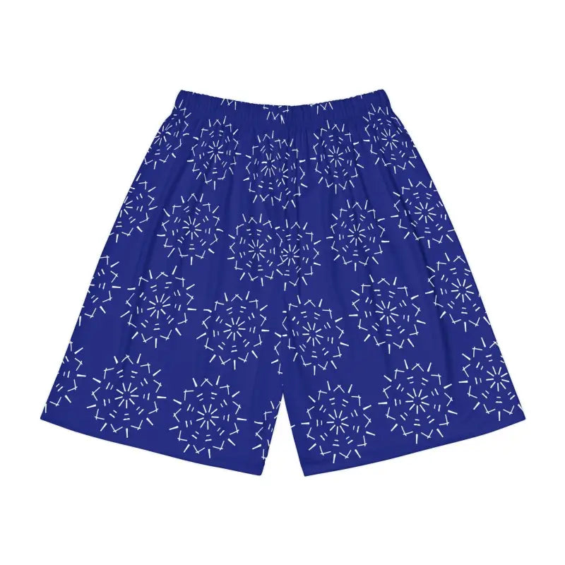 Trendy Blue & White Men’s Sports Shorts for Active Comfort - All Over Prints