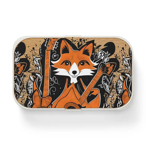 Fox with Guitar Lunch Box Bpa Free Bento Style - Dipaliz - one Size - Sets