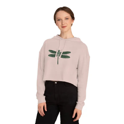 Trendy Dragonfly Cropped Hooded Sweatshirt for Women - Blush / Xs Hoodie