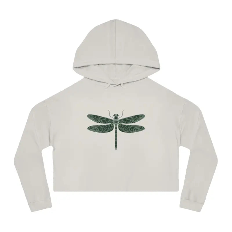 Trendy Dragonfly Cropped Hooded Sweatshirt for Women - Bone / Xs Hoodie