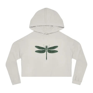 Dragonfly Cropped Hoodie Cloud Fleece Vibrant Wings - Dipaliz - Bone / Xs - Sweatshirts