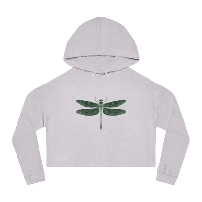 Trendy Dragonfly Cropped Hooded Sweatshirt for Women - Grey Heather / Xs Hoodie