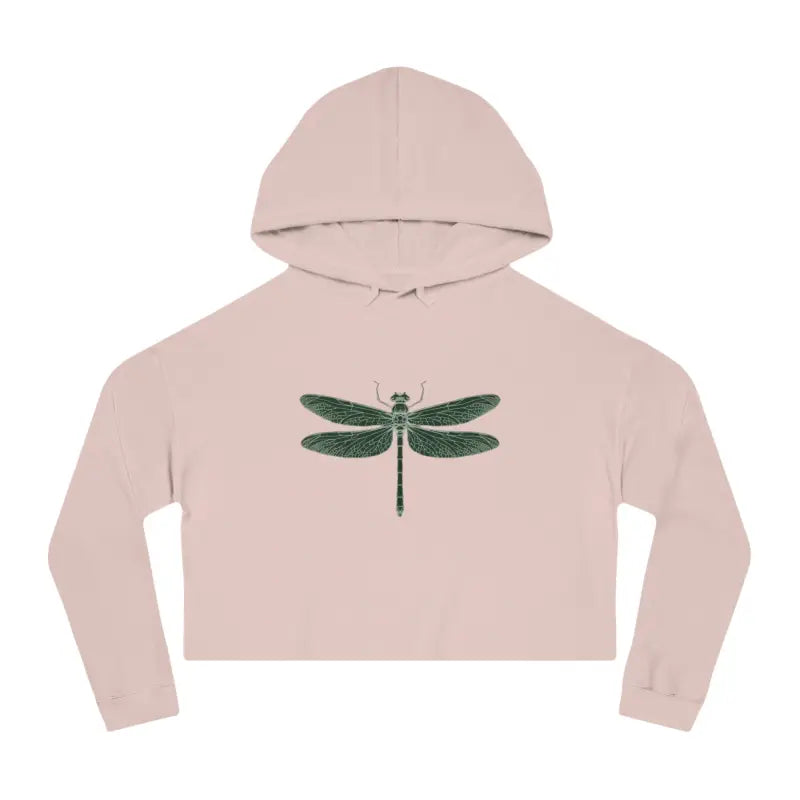 Trendy Dragonfly Cropped Hooded Sweatshirt for Women - Hoodie