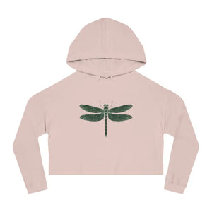 Dragonfly Cropped Hoodie Cloud Fleece Vibrant Wings - Dipaliz - Sweatshirts