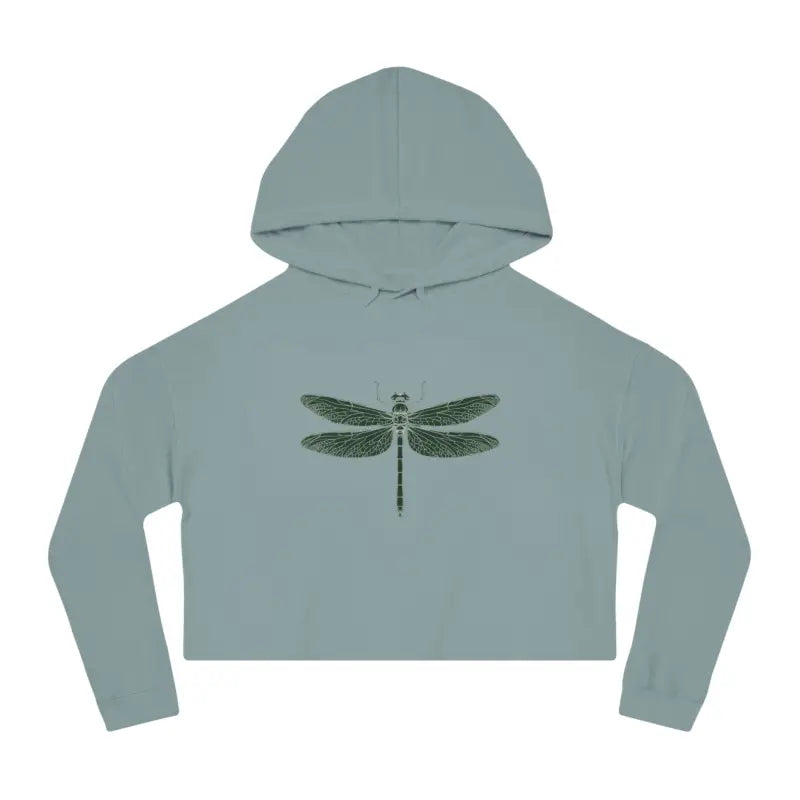 Trendy Dragonfly Cropped Hooded Sweatshirt for Women - Sage / Xs Hoodie