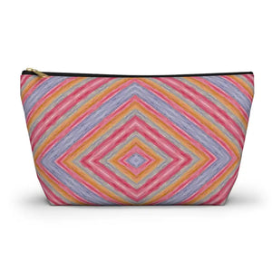 Vibrant Geometric Pattern Accessory Pouch - Bold Style - Dipaliz - Large / Black Zipper - Cosmetic & Toiletry Bags