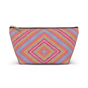 Vibrant Geometric Pattern Accessory Pouch - Bold Style - Dipaliz - Small / Black Zipper - Cosmetic & Toiletry Bags