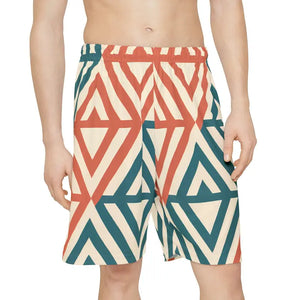 Geometric Men’s Sports Shorts Quick Dry Bold Summer Active - Dipaliz - Xs