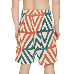 Geometric Men’s Sports Shorts Quick Dry Bold Summer Active - Dipaliz