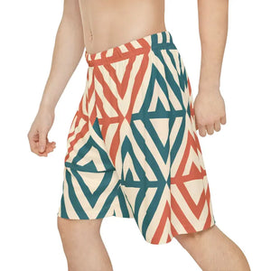 Geometric Men’s Sports Shorts Quick Dry Bold Summer Active - Dipaliz