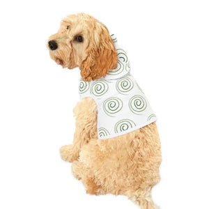 Dog Hoodie Green Pattern White Rib Collar Trendy Style - Dipaliz - Apparel & Accessories