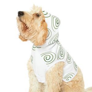 Dog Hoodie Green Pattern White Rib Collar Trendy Style - Dipaliz - Apparel & Accessories