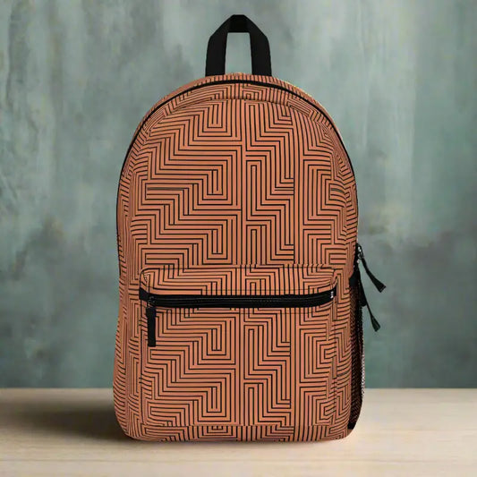 Rock the Bold: Trendy Orange Zig Zag Backpack! - one Size Bags