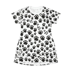 Paw Print Shirt Dress - Trendy Cat Lover Style - Dipaliz - Dresses