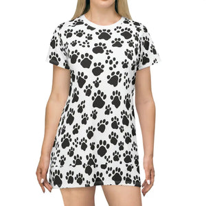 Paw Print Shirt Dress - Trendy Cat Lover Style - Dipaliz - Xs - Dresses