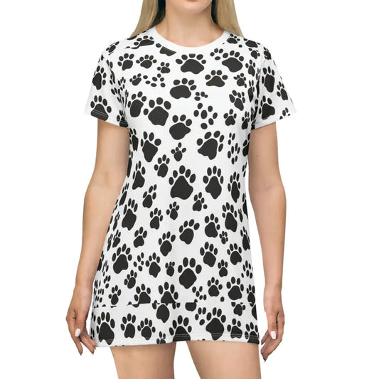 Paw Print Shirt Dress - Style & Comfort for Cat Lovers - Xs All Over Prints