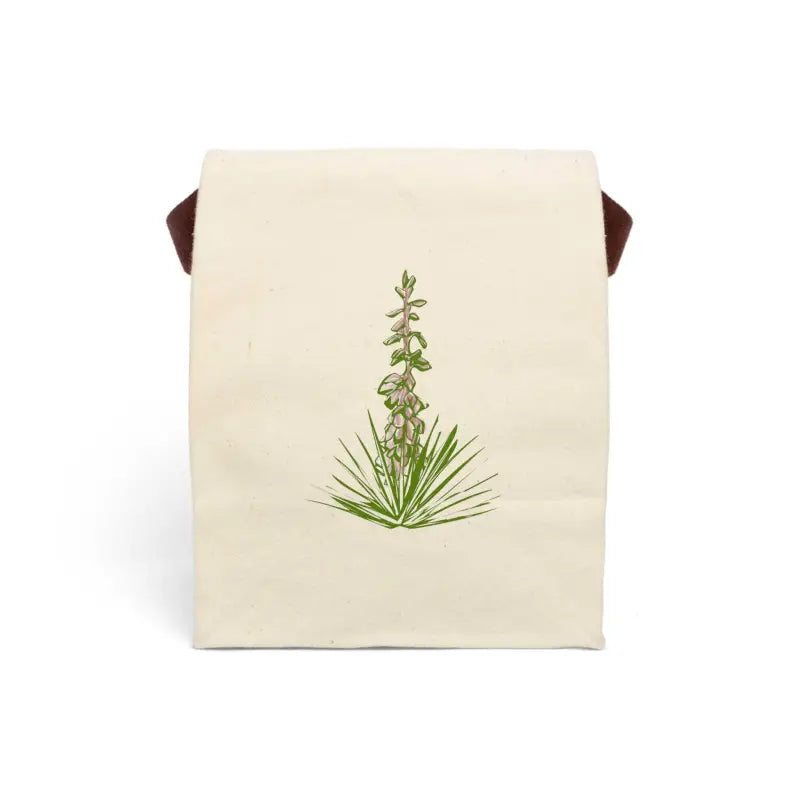 Trendy Plant Canvas Lunch Bag for On-the-go Style - 8’’ x 12.5’’ 5.5’’ / Natural Bags