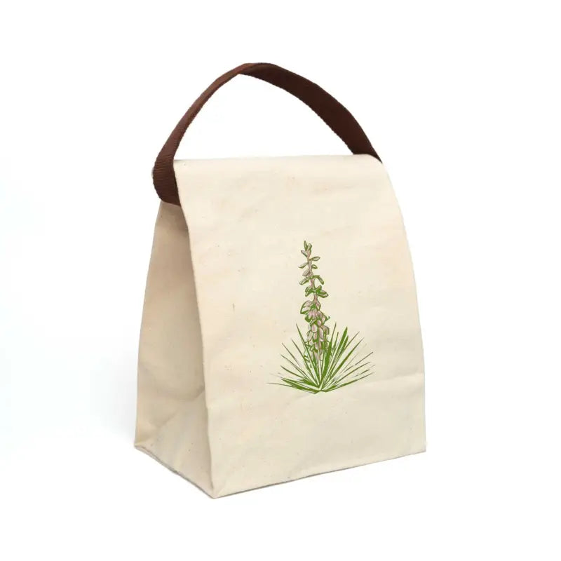 Trendy Plant Canvas Lunch Bag for On-the-go Style - 8’’ x 12.5’’ 5.5’’ / Natural Bags