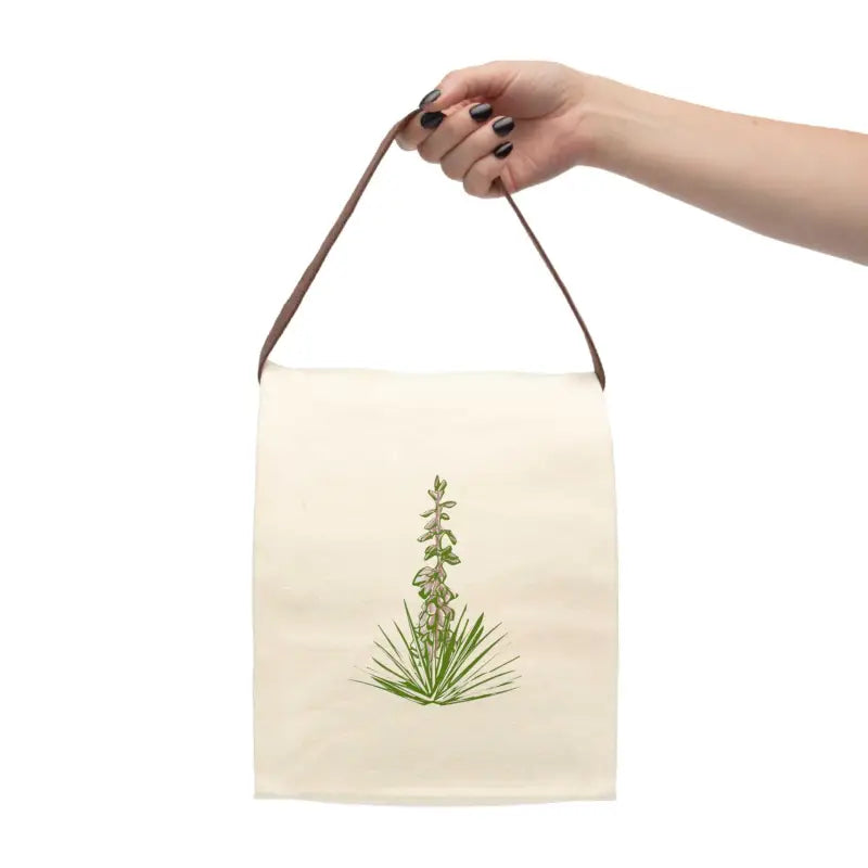 Trendy Plant Canvas Lunch Bag for On-the-go Style - 8’’ x 12.5’’ 5.5’’ / Natural Bags