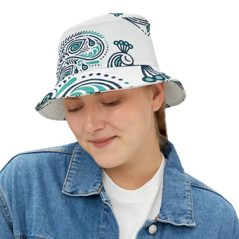 Trendy Polyester Bucket Hat for Compliment Fishing - Small / White Stitching Hats