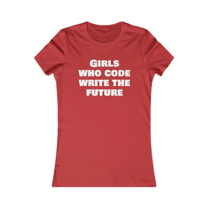 Women Coding Tee - Girls who Code Write the Future - Dipaliz - s / Red - T-shirts