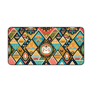 Computer Accessories - Triangle Ethnic Pattern Desk Mat with Anti-slip Backing - Dipaliz