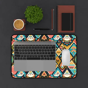 Computer Accessories - Triangle Ethnic Pattern Desk Mat with Anti-slip Backing - Dipaliz 12’’ × 18’’