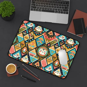 Computer Accessories - Triangle Ethnic Pattern Desk Mat with Anti-slip Backing - Dipaliz